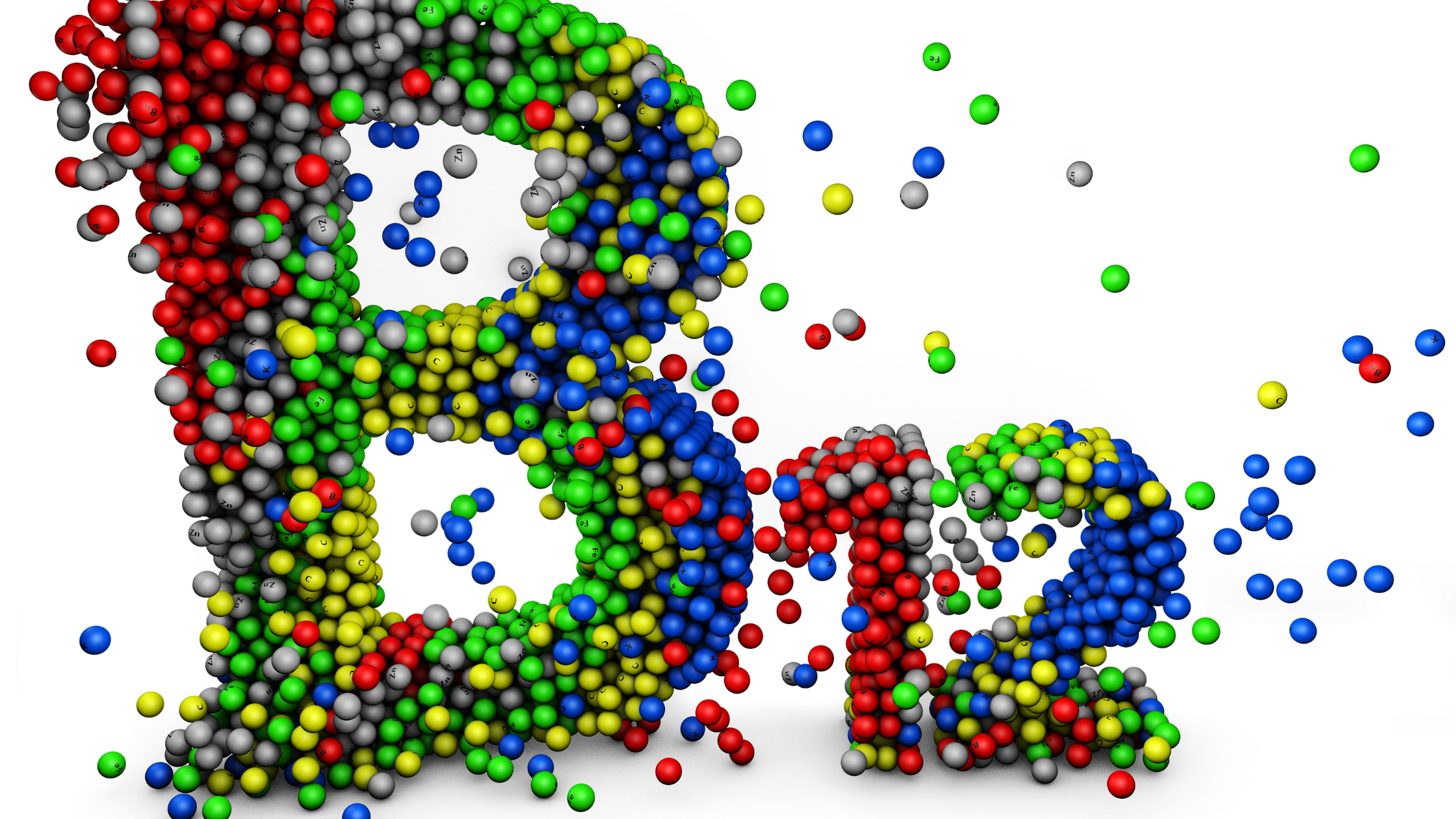 colorful blobs form the letters "B 12"