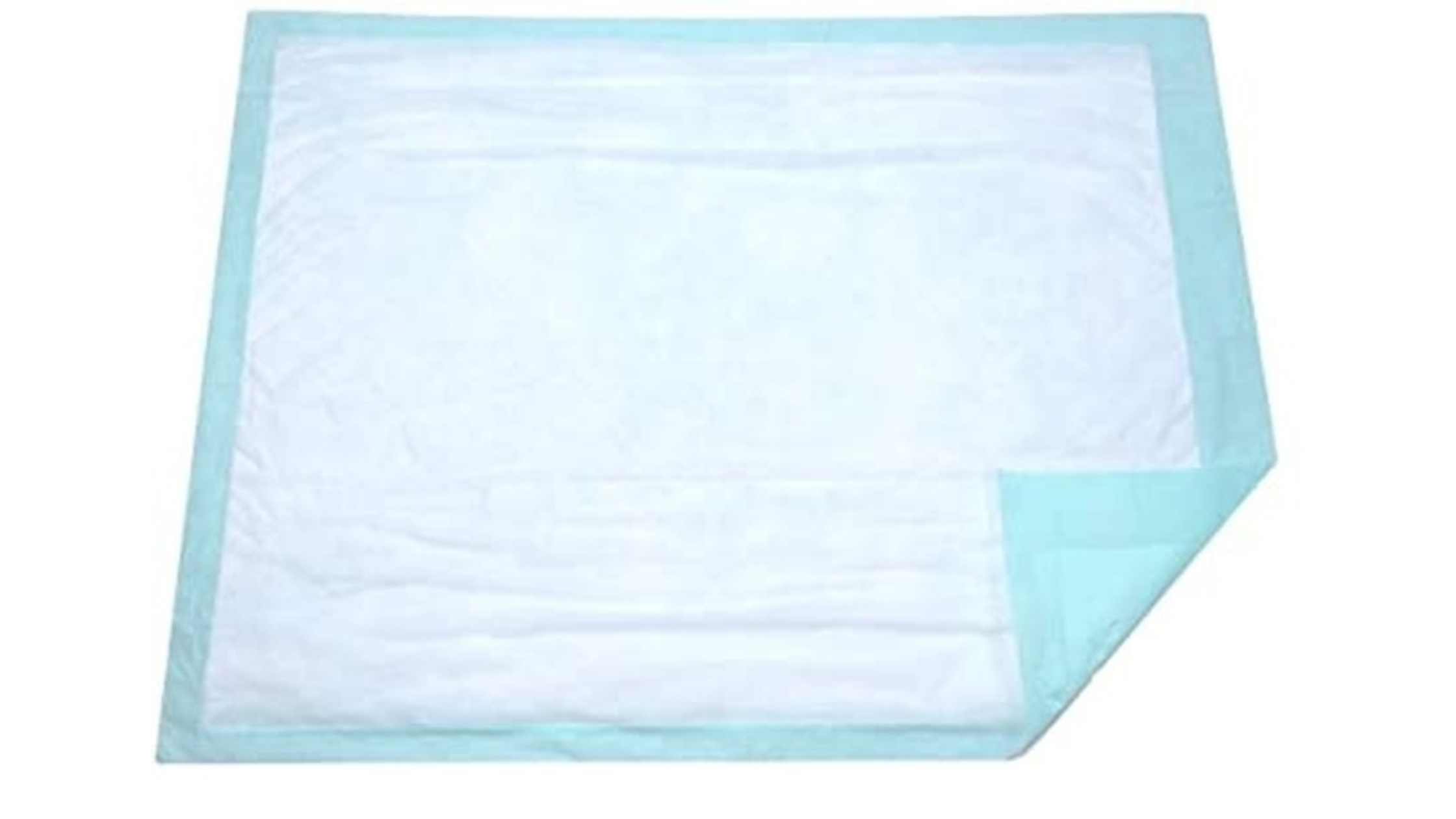 disposable blue and white absorbent bed pad