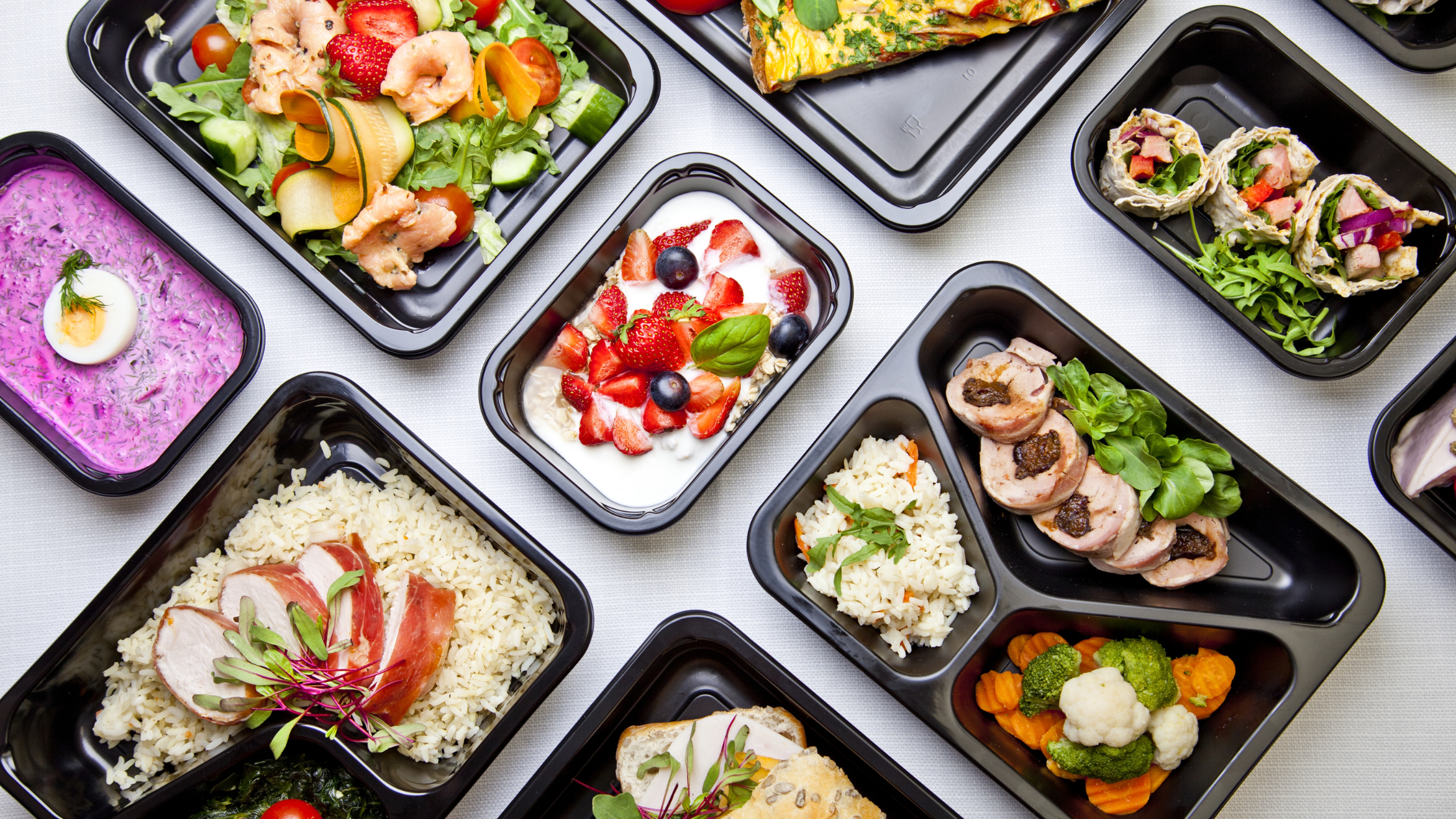 pre-portioned meal trays with fresh and healthy meals