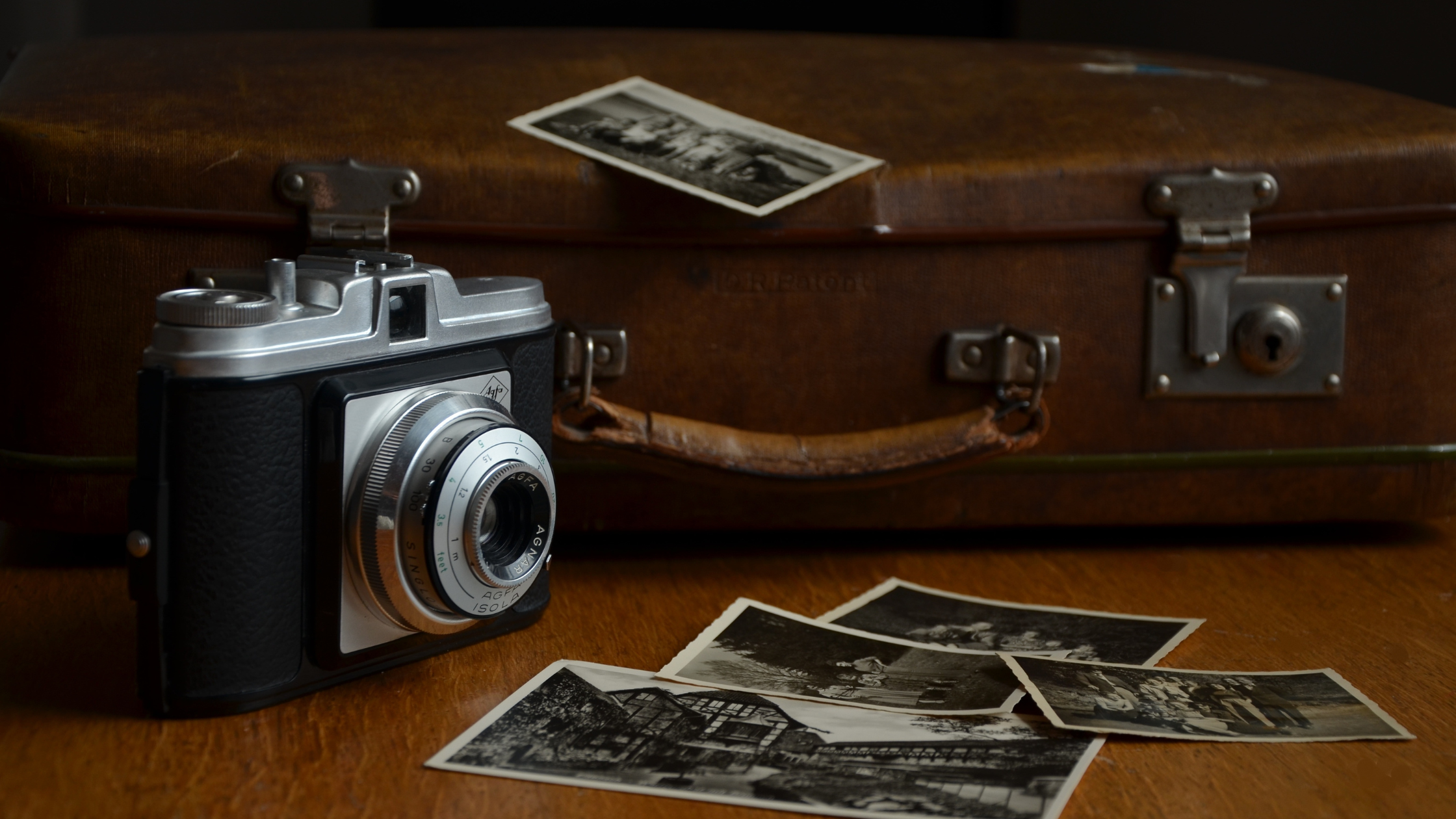 old fashioned camera and black-and-white-photos