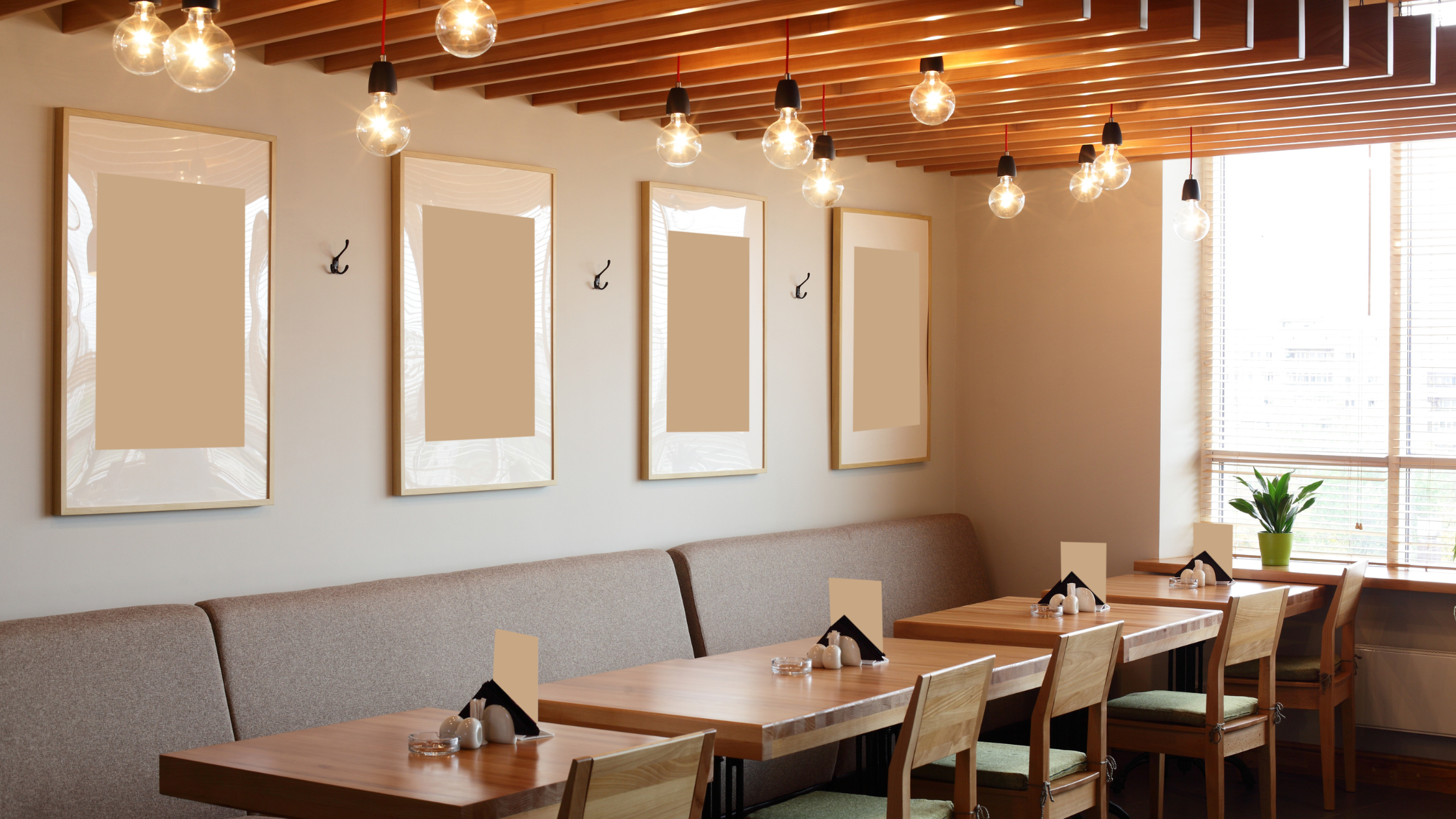 inside of an empty but clean restaurant