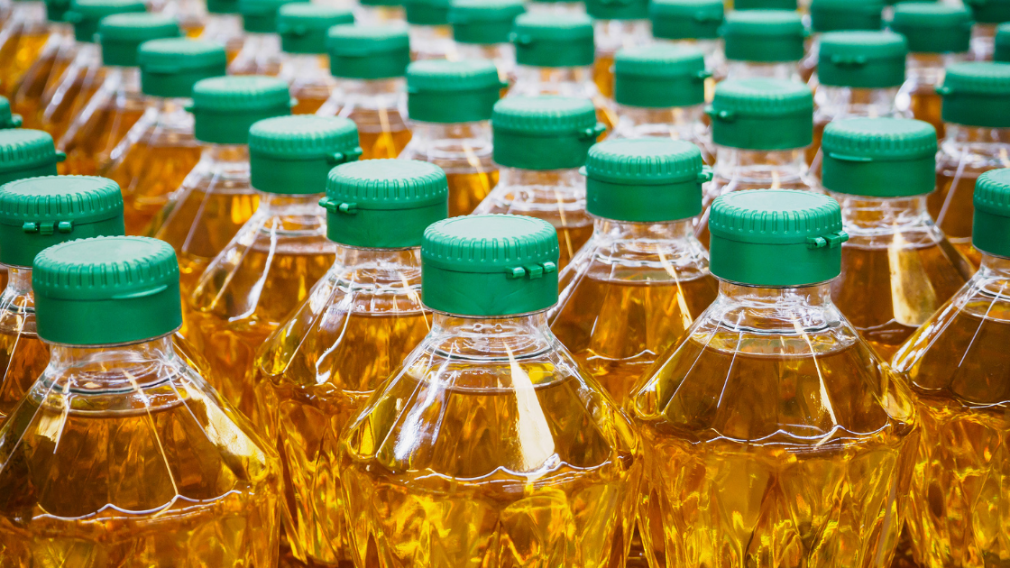 Bottles of cooking oil