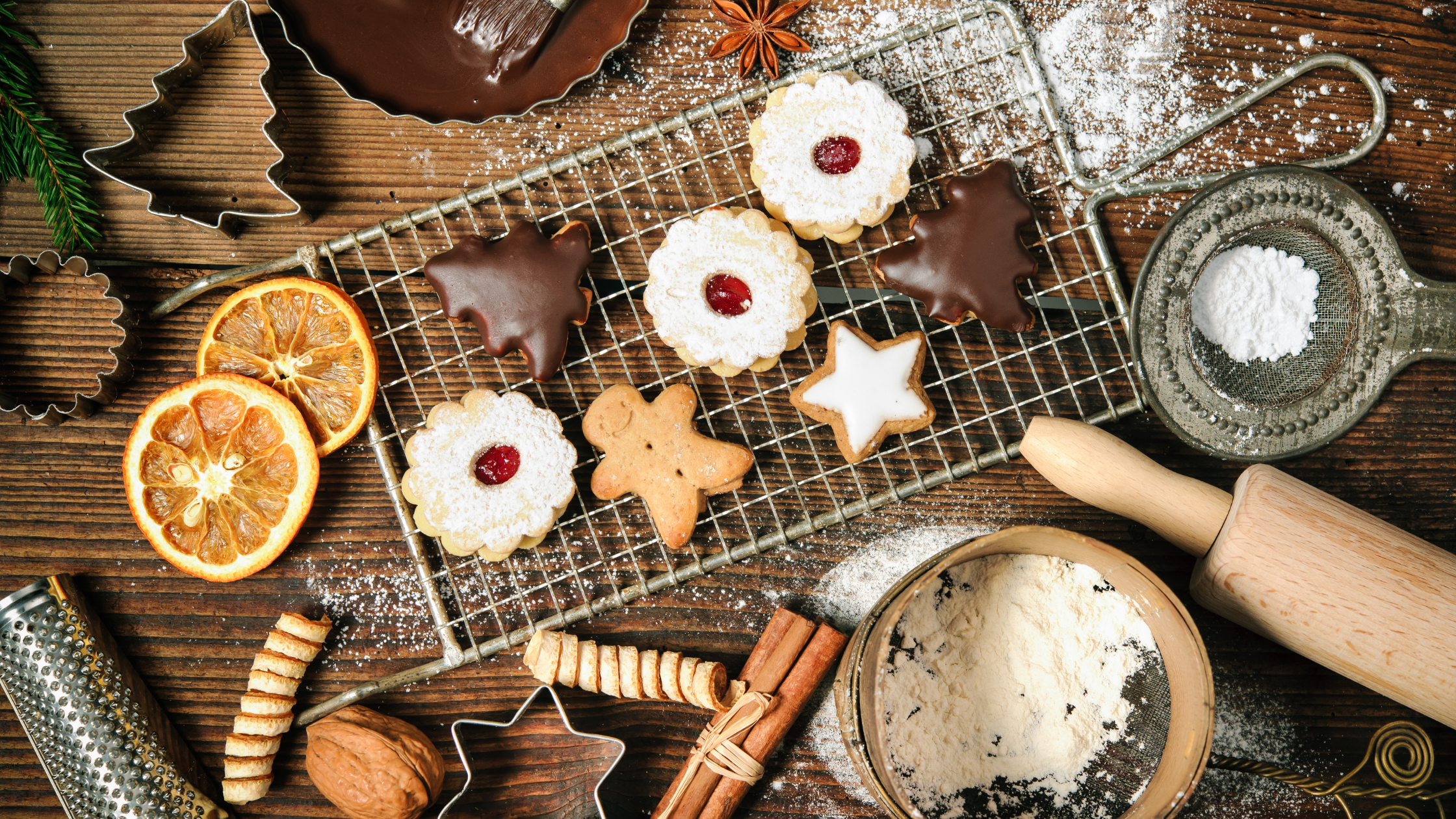 Freshly baked healthy-looking holiday treats 