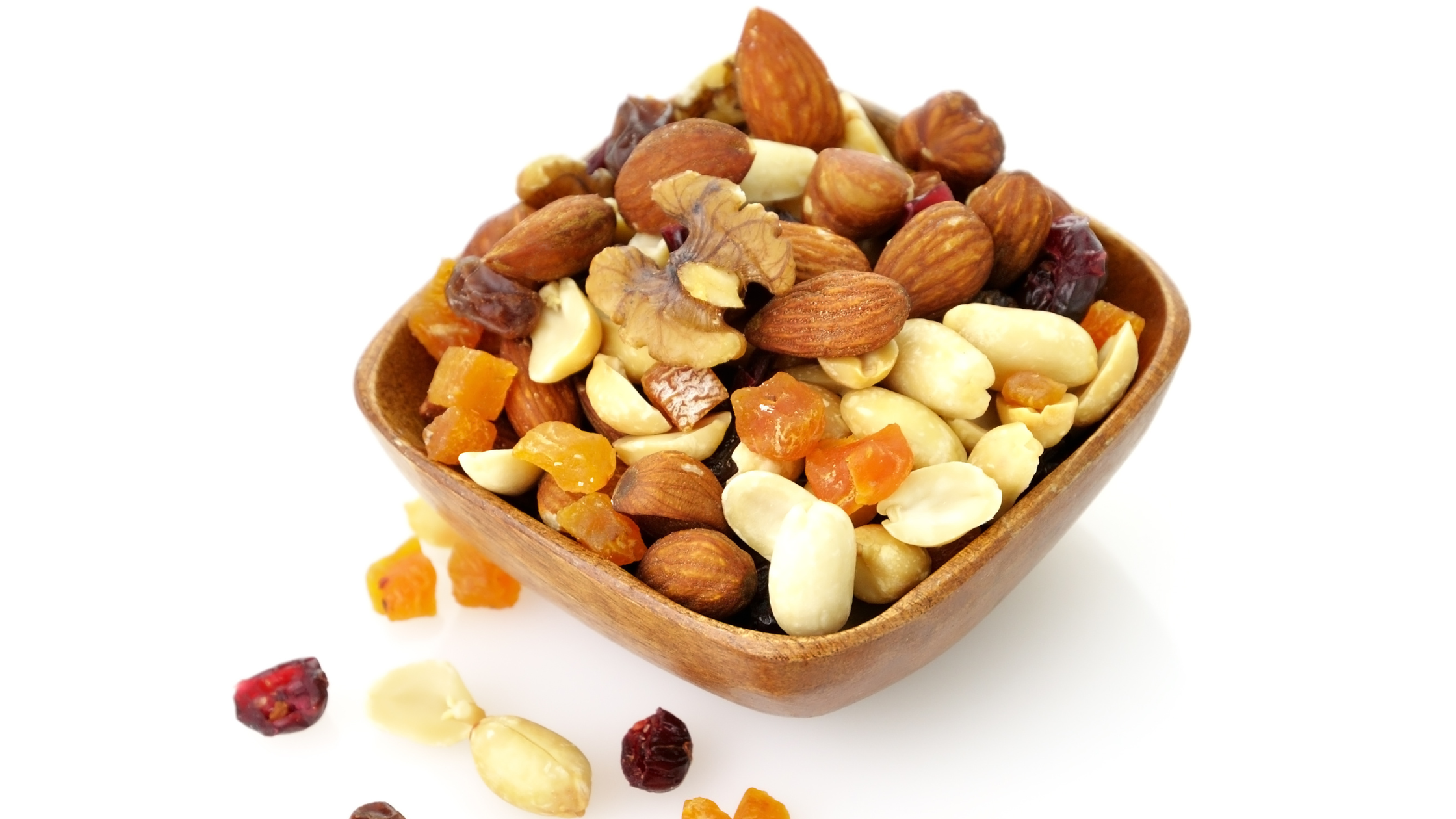 bowl of nuts and dried fruit